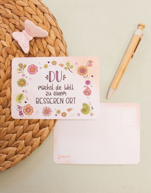 Postkarte "Du machst die Welt zu einem besseren Ort"