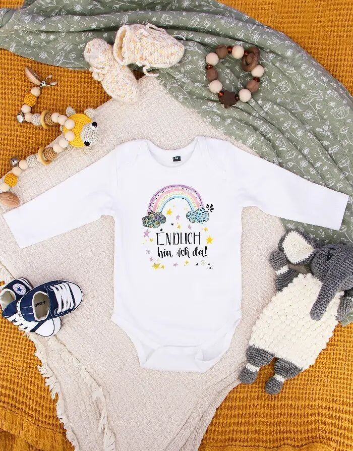 Body bebé "Por fin aquí" manga larga