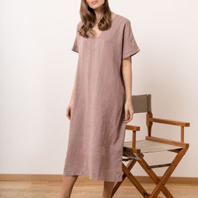 Linen Dress in Rose Olivia