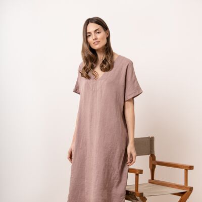 Linen Dress in Rose Olivia