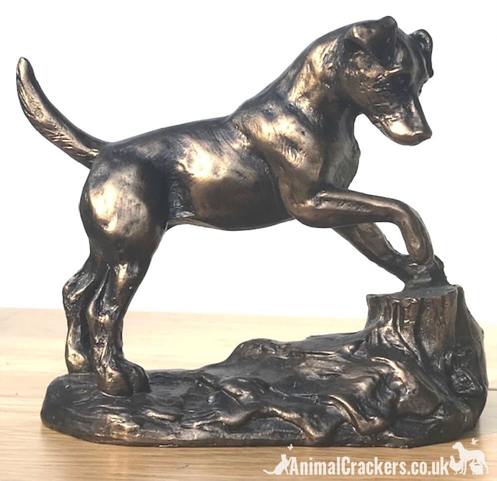 Estatuilla decorativa de Jack Russell Terrier con efecto bronce diseñada por Harriet Glen, Dog Lover Gift