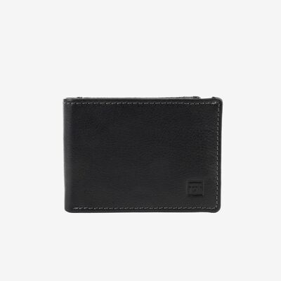 Black leather wallet, Exotic Leather Collection.11.5x9.5 cm