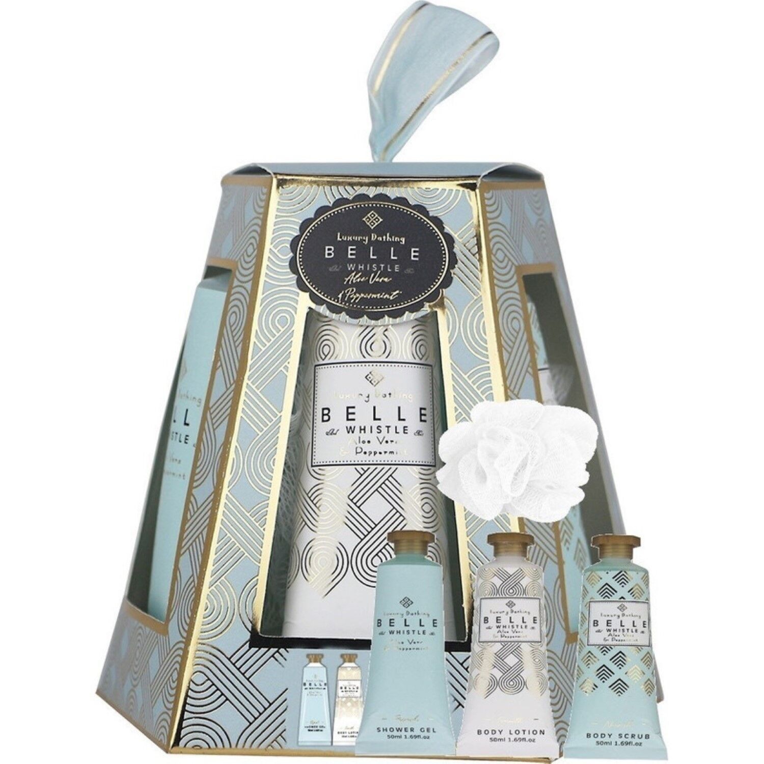 Belle & Whistle Blue - Sechseckiges Badezimmer-Geschenkset