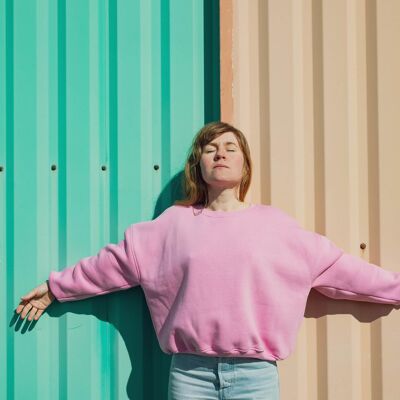 Felpa in cotone da donna - Prisme Pink