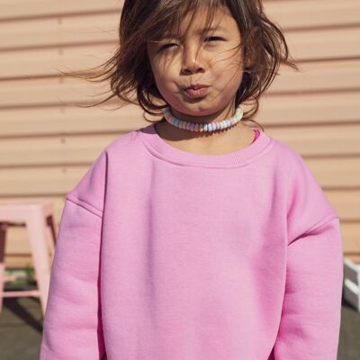 Felpa in cotone per bambini dalla vestibilità ampia - Prisme Pink