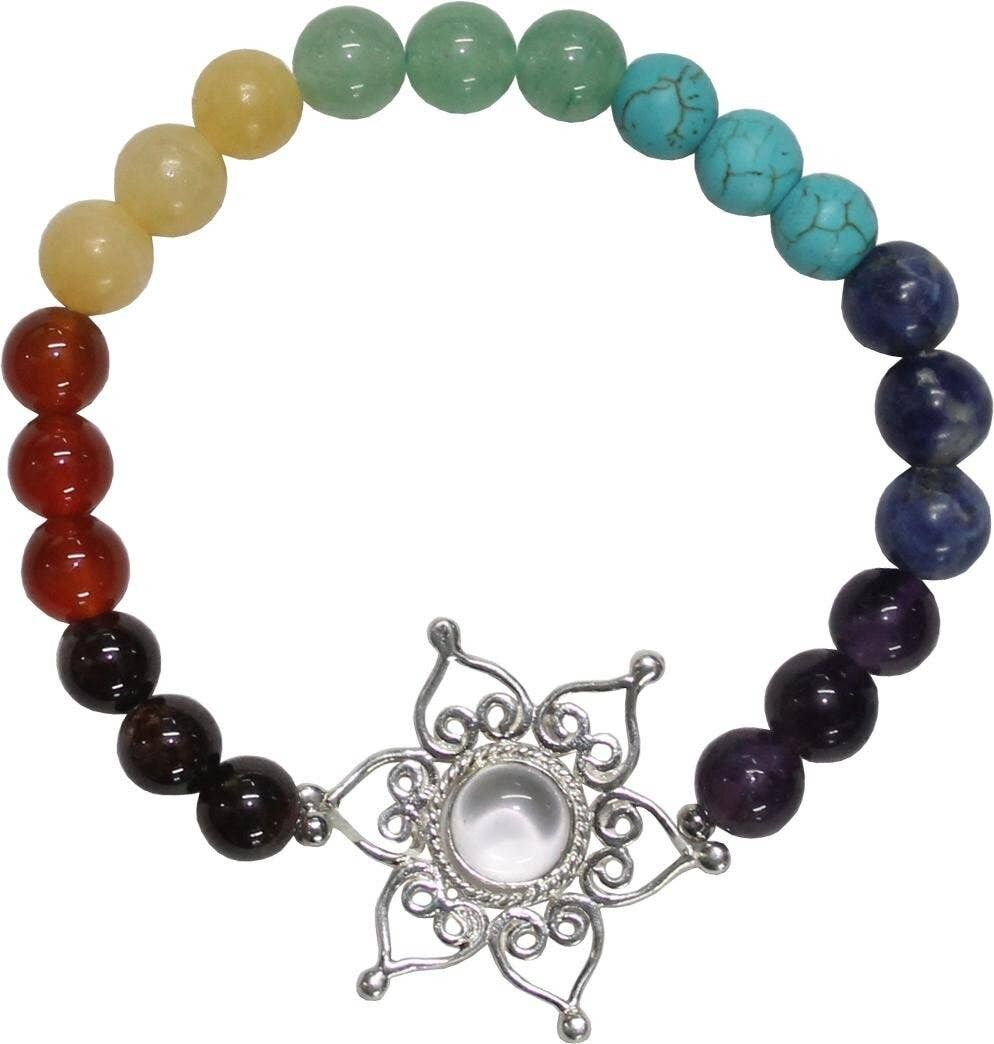 Bracciale 7 Chakra con fiore di loto
