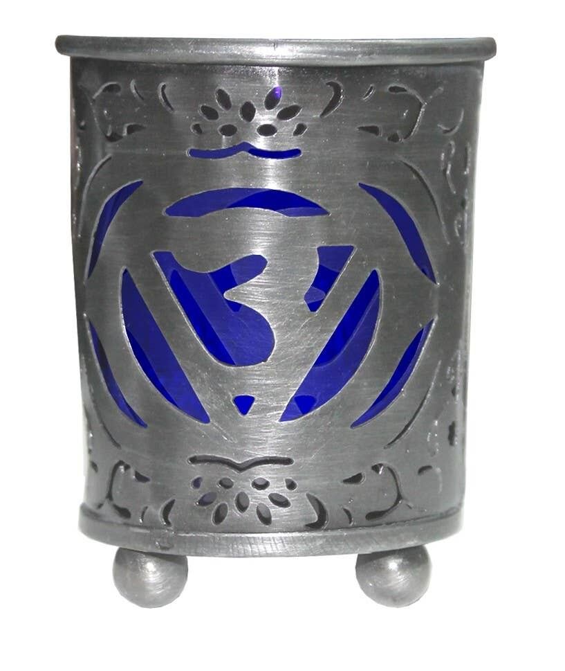 Supporto votivo Chakra Inserto in vetro cobalto - Terzo occhio