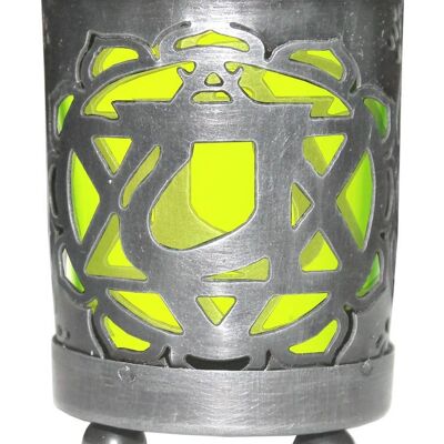 Soporte Votivo Chakra Inserto de Vidrio Verde - Corazón