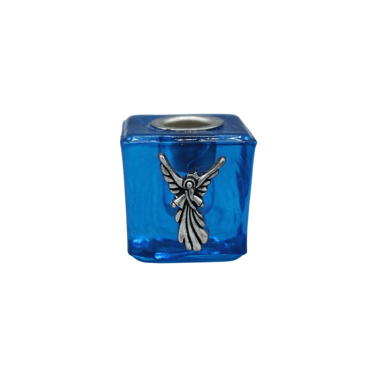 PORTACANDELE MINI CUBO DI VETRO - TURCHESE-METATRON