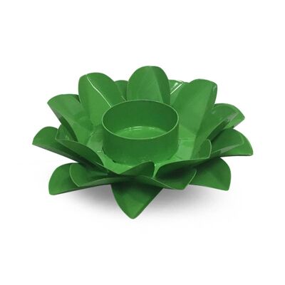 PORTA VELAS LOTUS CHAKRA CORAZON VERDE