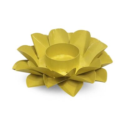 PORTA VELAS LOTUS PLEXO SOLAR VERDE AMARILLO