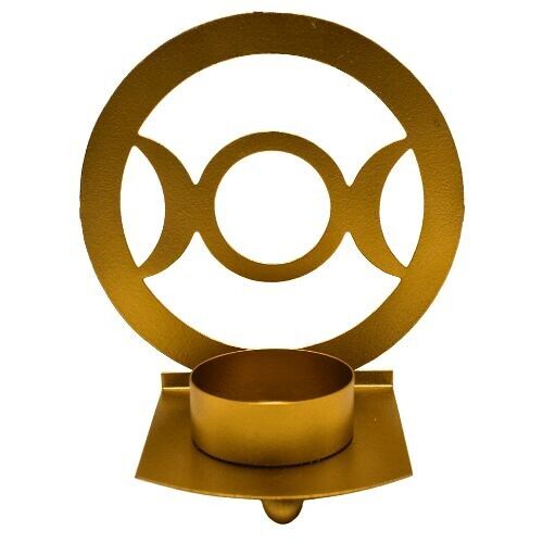 TeaLight Holder Triple Moon Gold 10x11 cm