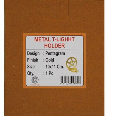 Photophore Pentagramme Doré 10x11 cm