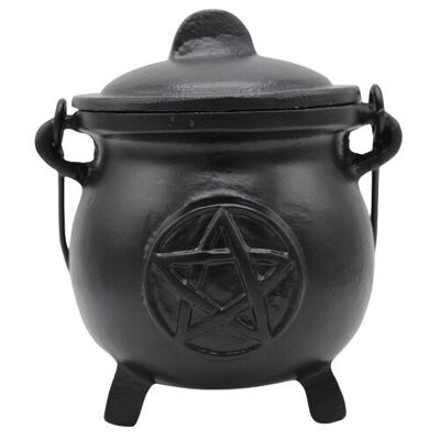 Cast Iron Cauldron Pentacle Black