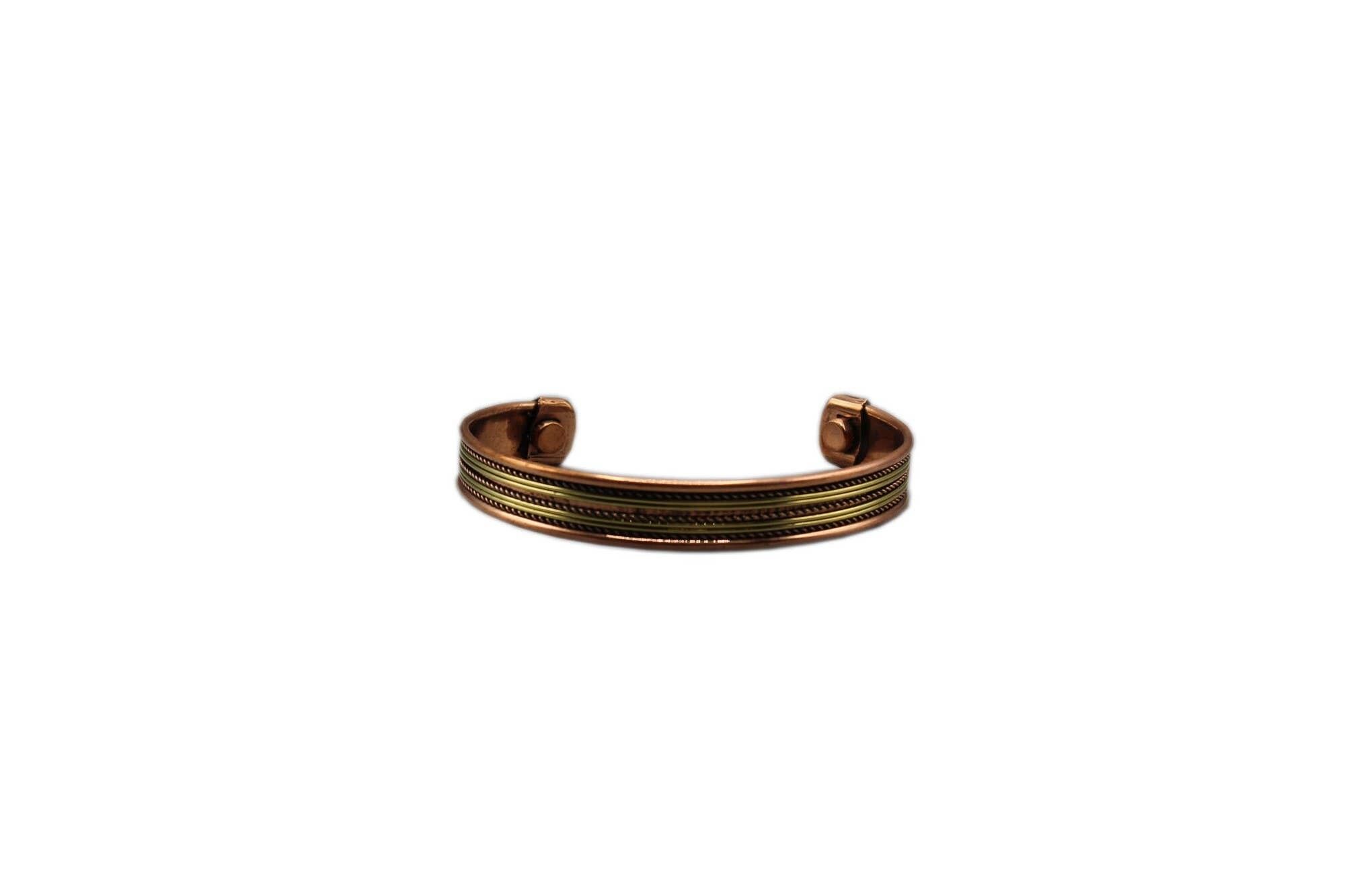 Bracciale magnetico in rame con ornamenti misti, 12 pezzi