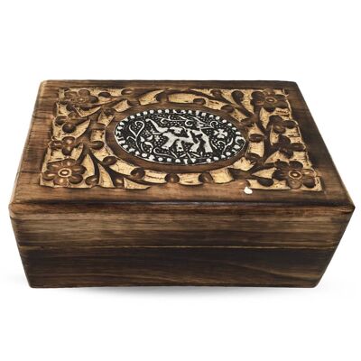 Handcrafted Flowerful Elephant Tarot Box