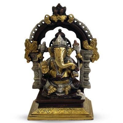 Anello Yelli seduto di Ganesh su mq. Base (finitura ottone sud)7"