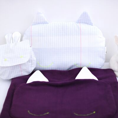 Manta de ciruela y kit de almohada a cuadros colegial