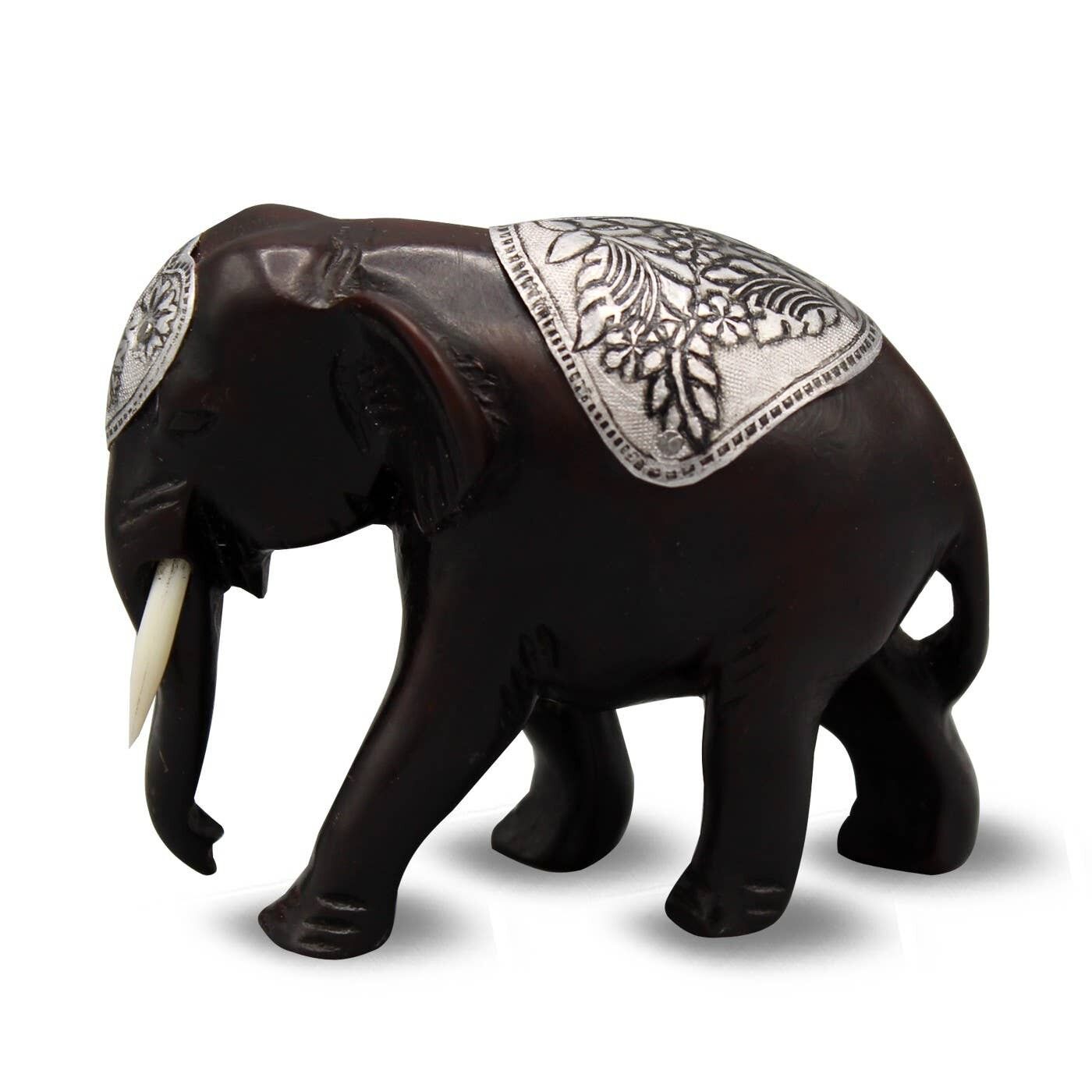 Olifant met zilver beslag (polystone)