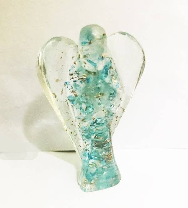 Figurine di angeli Orgone - topazio azzurro 5cm