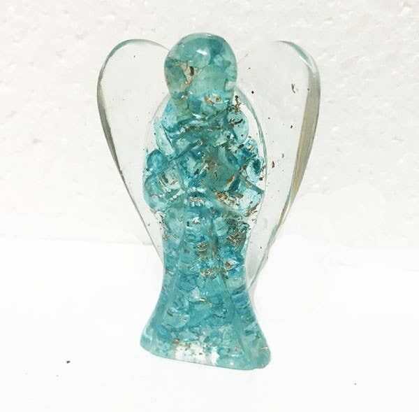 Figurine di angeli Orgone - topazio azzurro 7cm