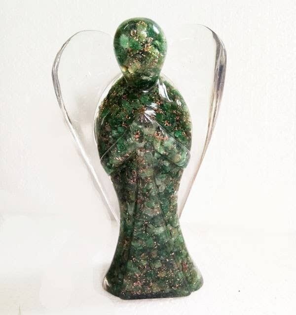 Figurine di angeli Orgone - Avventurina verde 20cm