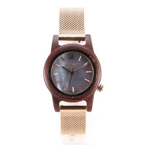 Montre femme acier et bois - 28mm