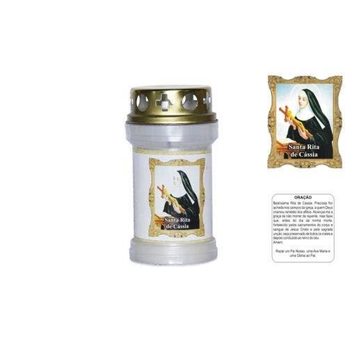 Beschriftete Kerze Sta Rita Cassia