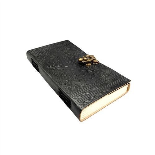 Leder geprägtes Pentagramm Schwarz 22,5x12,5cm