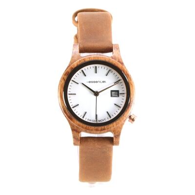 Montre cuir femme en bois - 32mm