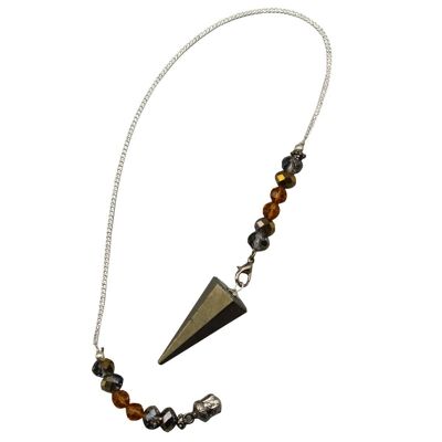 Pendule en laiton avec pierres et tête de Bouddha