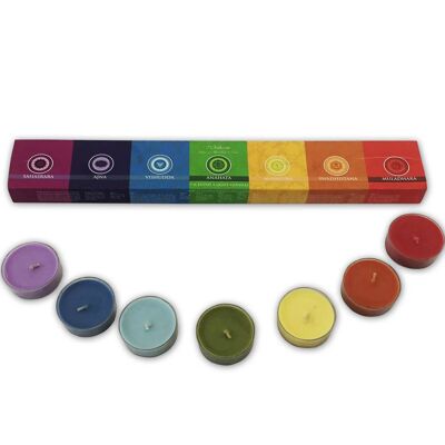 Ensemble de méditation T-lites de Green Tree 7 Chakra