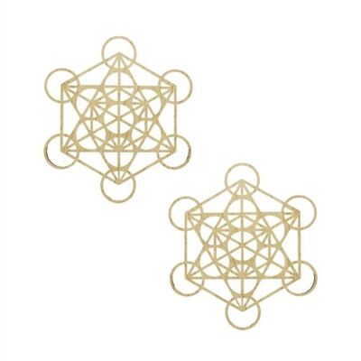 Rejilla de Madera Metatron Blanquecino 10cm Set de 2