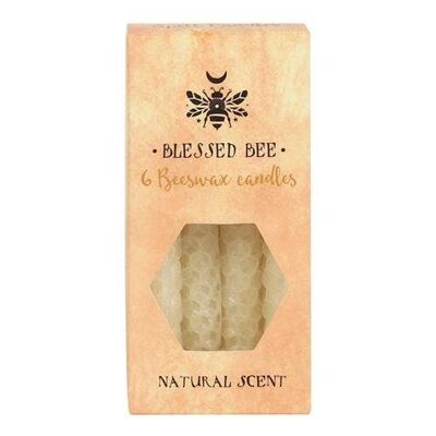 Pack of 6 'Cream' Beeswax Spell Candles