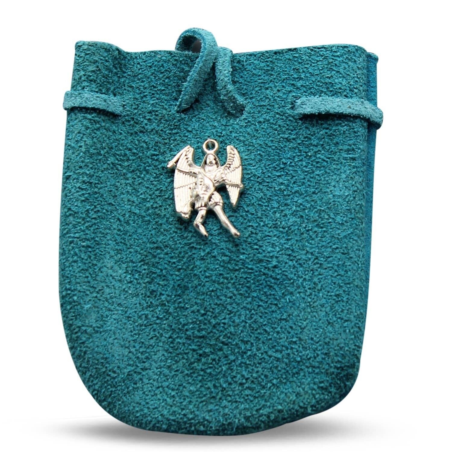 Pouch - Suede  Rounded with Strap Tq Mikael 3.25" X 2.75"