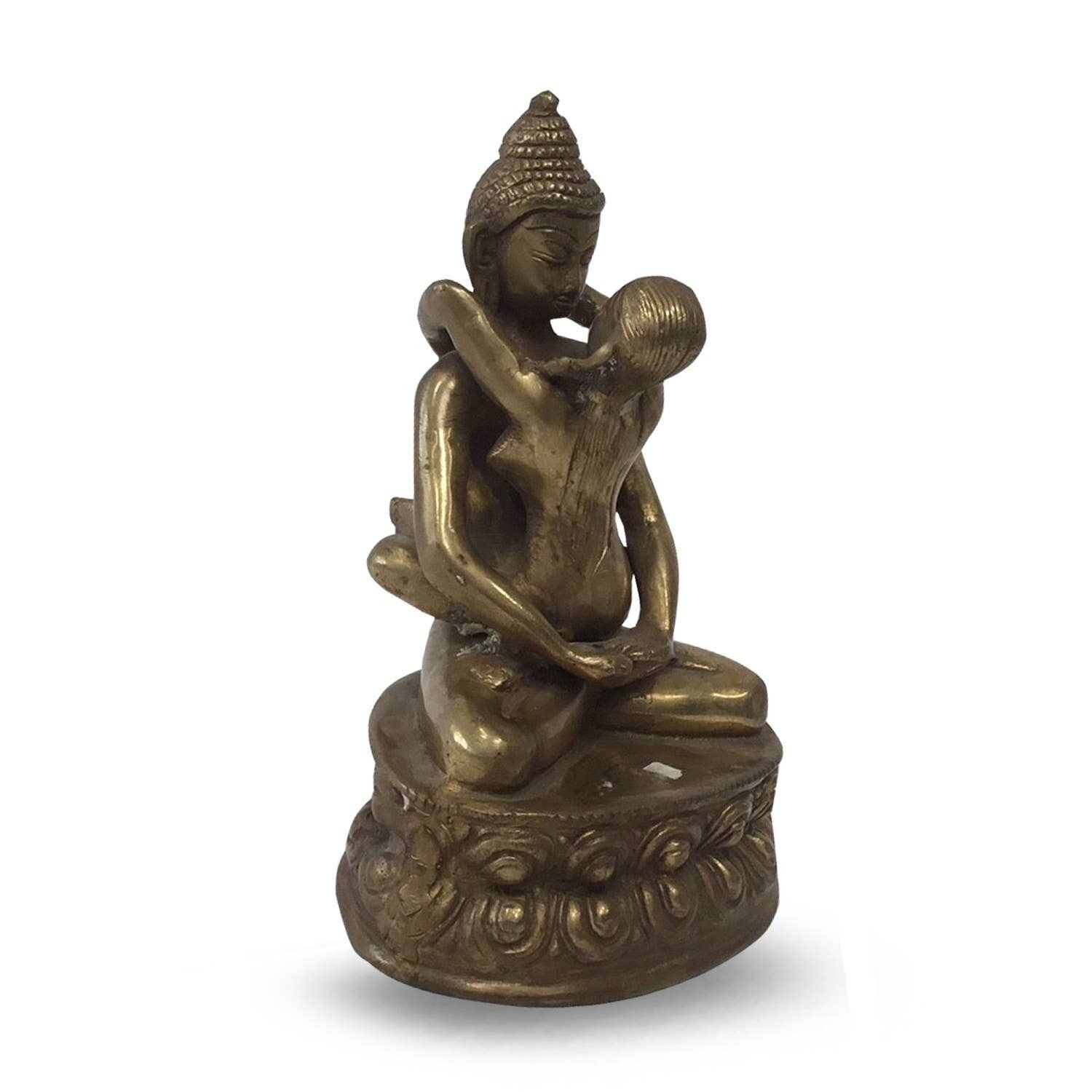 Buddha seduto - Finitura oro marrone 10 cm