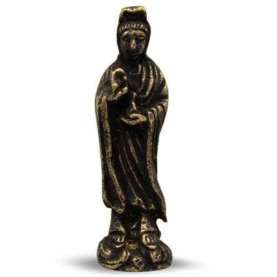 Mini estatua de latón Kuan Yin 4.5cm (12 piezas)