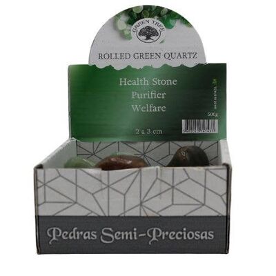 Expositor de cuarzo verde pulido de 500 g