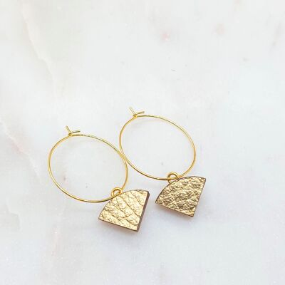 GOLD CREOLES EARRINGS / TRIANGLE / PERMANTE COLLECTION