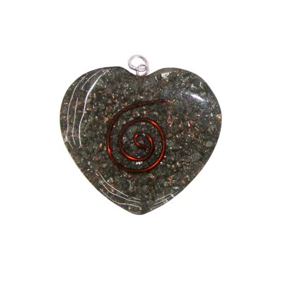 Orgonite Heart Pendant - Pyrite