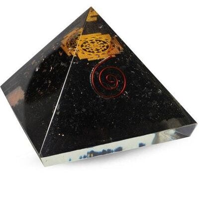 Pyramide Orgonite - Tourmaline Noire, Sri Yantra 50 mm