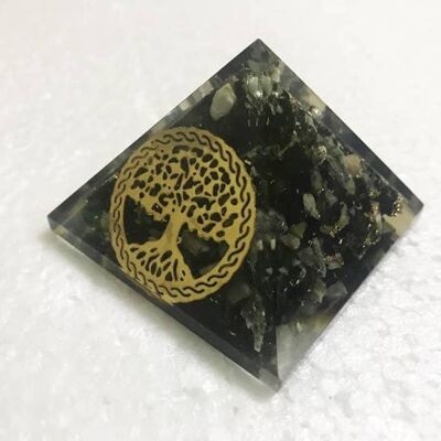 Pyramide d'orgonite - Chrysocolle, arbre de vie