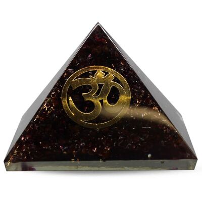 Orgonite Pyramide-Grenat, Om 5 cm