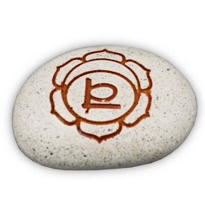 Guijarro - Piedra de río grabada 2 ° chakra Naranja