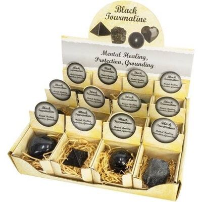 BOÎTE DE PRÉSENTATION POP UP - TOURMALINE NOIRE (3 pièces de 4 formes)
