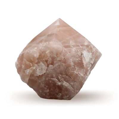 Piedra de cuarzo rosa con puntas rugosas 5-7 cm