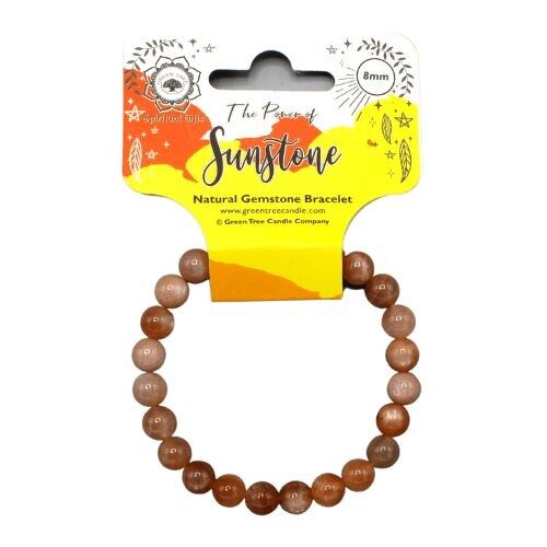 Armband mit Sonnensteinperlen 8 mm