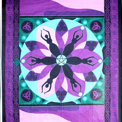 Arazzo in cotone Luna Dea Cerchio 52 X 76"