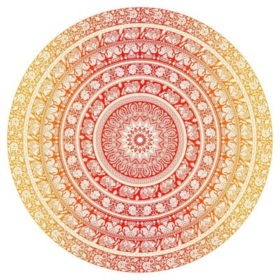 Round Cotton Tapestry 72" ELEPHANT (yellow)