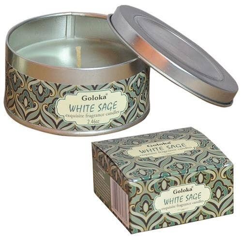 Goloka White Sage Soia Candle Tin
